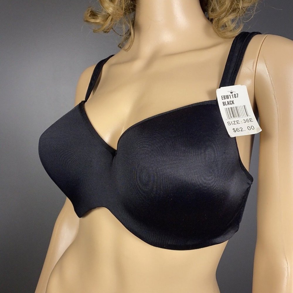 Black Full Coverage Smooth T-Shirt Bra - Brand Unspecified